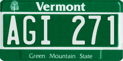 VT license plate AGI271
