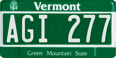 VT license plate AGI277