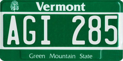 VT license plate AGI285