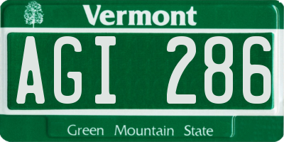 VT license plate AGI286