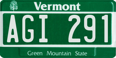 VT license plate AGI291