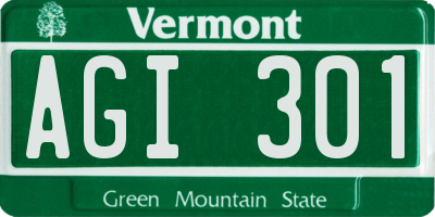 VT license plate AGI301