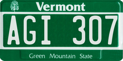 VT license plate AGI307