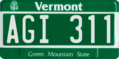 VT license plate AGI311