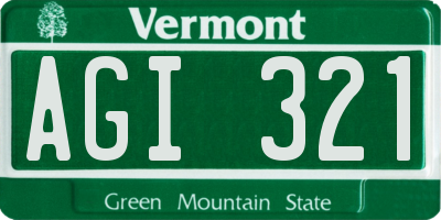 VT license plate AGI321