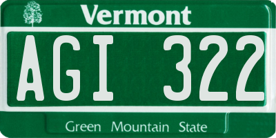 VT license plate AGI322