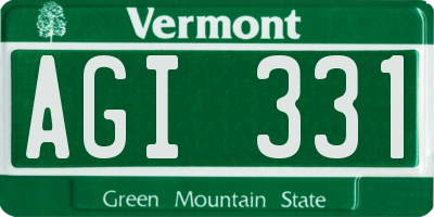 VT license plate AGI331