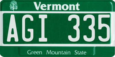 VT license plate AGI335