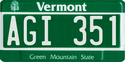 VT license plate AGI351