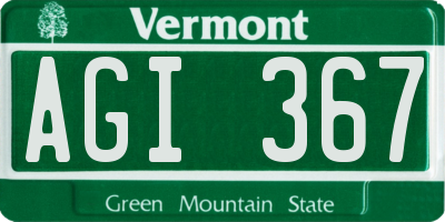 VT license plate AGI367