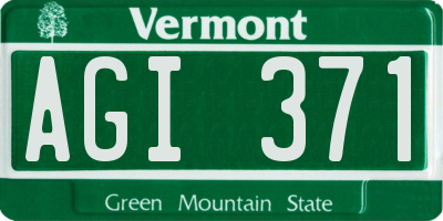 VT license plate AGI371