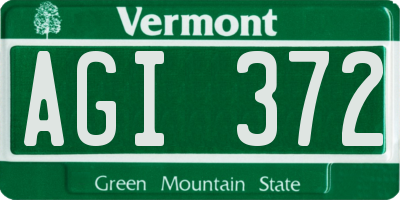 VT license plate AGI372