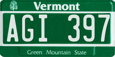 VT license plate AGI397