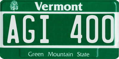 VT license plate AGI400