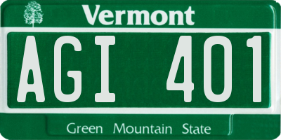 VT license plate AGI401