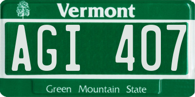 VT license plate AGI407