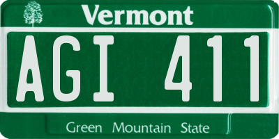 VT license plate AGI411
