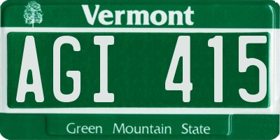 VT license plate AGI415