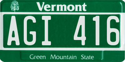 VT license plate AGI416
