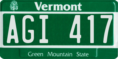 VT license plate AGI417