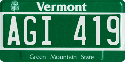 VT license plate AGI419