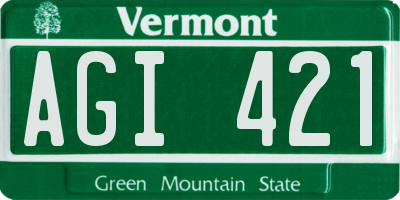 VT license plate AGI421