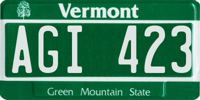 VT license plate AGI423