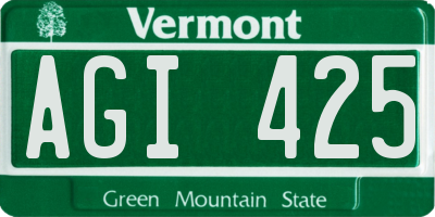 VT license plate AGI425