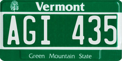 VT license plate AGI435