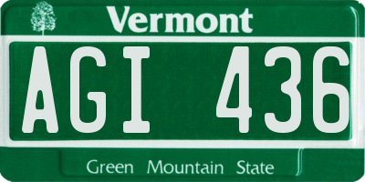 VT license plate AGI436