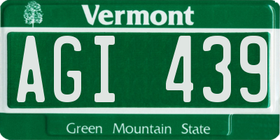 VT license plate AGI439