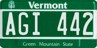 VT license plate AGI442