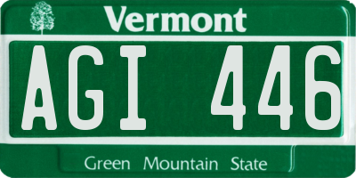 VT license plate AGI446