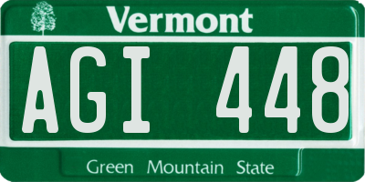 VT license plate AGI448