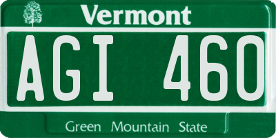 VT license plate AGI460