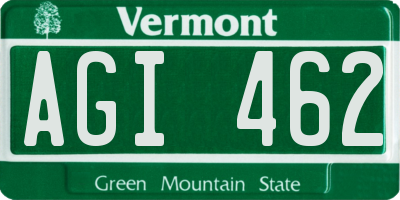 VT license plate AGI462