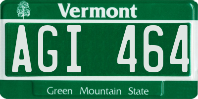 VT license plate AGI464