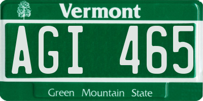 VT license plate AGI465