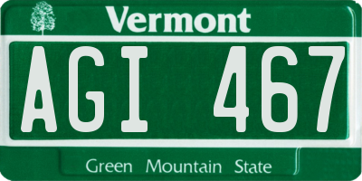 VT license plate AGI467