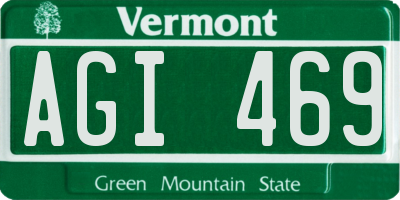 VT license plate AGI469
