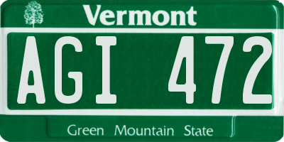 VT license plate AGI472