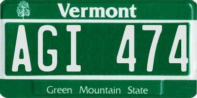 VT license plate AGI474
