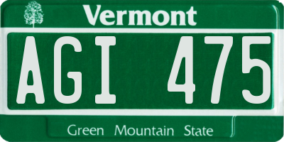 VT license plate AGI475
