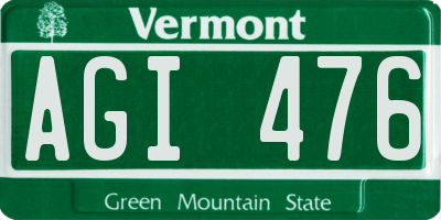 VT license plate AGI476