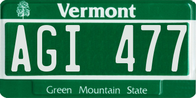 VT license plate AGI477