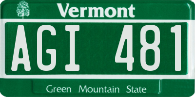 VT license plate AGI481
