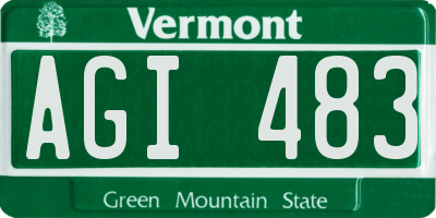 VT license plate AGI483