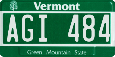 VT license plate AGI484