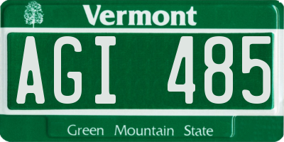 VT license plate AGI485