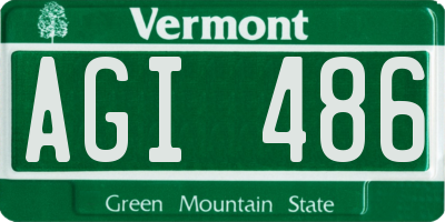 VT license plate AGI486